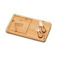 Tabla para quesos de bambú con utensilios