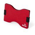 Tarjetero aluminio con protector rfid Rojo