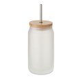 Tarro Mason con Pajita 400ml para Sublimación Blanco Transparente