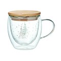 Taza 220ml Doble Pared Navideño Transparente