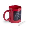 Taza 370ml con pizarra en 1 cara y tiza Rojo