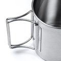 Taza de acero inoxidable con asas plegables