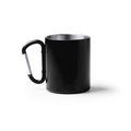 Taza de acero reciclado con mosquetón Negro