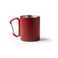 Taza de acero reciclado con mosquetón Rojo