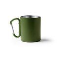 Taza de acero reciclado con mosquetón Verde Oscuro