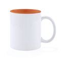 Taza bicolor de 370ml personalizable por 1 cara Naranja