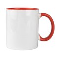 Taza Cerámica 300ml Sublimación Interior y Asa Color Rojo