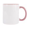 Taza Cerámica 300ml Sublimación Interior y Asa Color Rosa