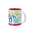 Taza cerámica 350 ml blanca sublimación detalles color
