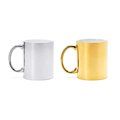 Taza cerámica acabado oro y plata especial láser