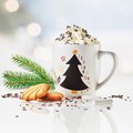 Taza Cerámica con Árbol Navideño de Pizarra