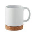 Taza Cerámica con base de Corcho Blanco