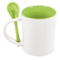 Taza Cerámica Interior y Cuchara de Color