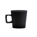Taza de cerámica mate con asa cuadrada Negro
