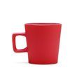Taza de cerámica mate con asa cuadrada Rojo