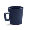 Taza de cerámica mate con asa cuadrada