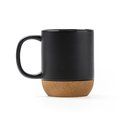 Taza de cerámica mate con base de corcho Negro