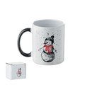 Taza cerámica con motivos navideños Negro/Rojo