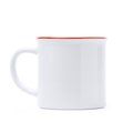 Taza cerámica retro para sublimar 300ml Blanco/Rojo
