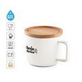 Taza de cerámica con tapa de bambú