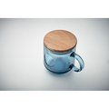 Taza de cristal acanalado con tapa 300ml
