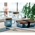 Taza de cristal acanalado con tapa 300ml