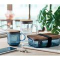 Taza de cristal acanalado con tapa 300ml