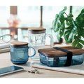 Taza de cristal acanalado con tapa 300ml
