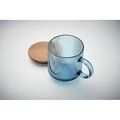 Taza de cristal acanalado con tapa 300ml