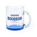 Taza cristal de 350ml personalizable por 1 cara Azul