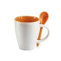 Taza con cuchara de 250 ml. impresa en 360º Naranja