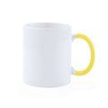 Taza de 370ml con asa de color, personalizable por 1 cara Amarillo