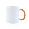 Taza de 370ml con asa de color, personalizable por 1 cara Naranja