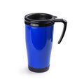 Taza de plástico con tapa de 450 ml. Azul