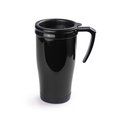 Taza de plástico con tapa de 450 ml. Negro