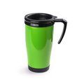 Taza de plástico con tapa de 450 ml. Verde Claro