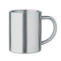 Taza doble pared acero reciclado 260 ml Plata Mate