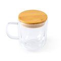 Taza doble pared de cristal con tapa