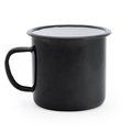 Taza metálica 380ml Negro/Blanco Talla Única Adulto
