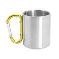 Taza metálica doble pared con mosquetón Amarillo TALLA ÚNICA ADULTO