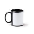 Taza negra cerámica con espacio sublimable