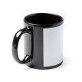 Taza negra cerámica con espacio sublimable