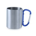 Taza personalizable agarre mosquetón de acero inoxidable Azul