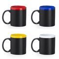 Taza pizarra con tiza y borde lacado