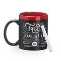 Taza pizarra con tiza y borde lacado