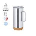 Taza Térmica de Acero Inox con Base de Corcho
