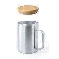Taza Térmica Inox. con tapa Bambú