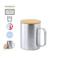 Taza Térmica Inox. con tapa Bambú