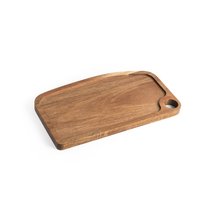 Tabla de acacia con borde y asa Natural Oscuro