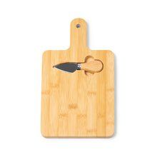 Tabla de bambú con mango y cuchillo para quesos Bambu